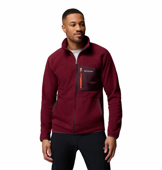 Columbia Men Red Fast Trek Overlay Fleece Jacket (Plus Size)