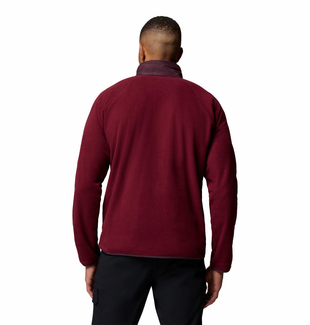 Columbia Men Red Fast Trek Overlay Fleece Jacket (Plus Size)