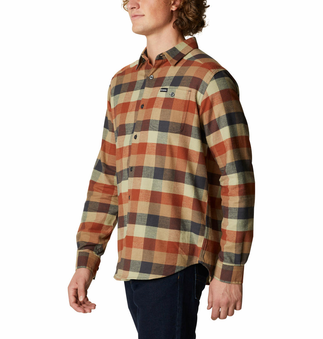 Columbia Men Brown Cornell Woods Flannel Long Sleeve Shirt