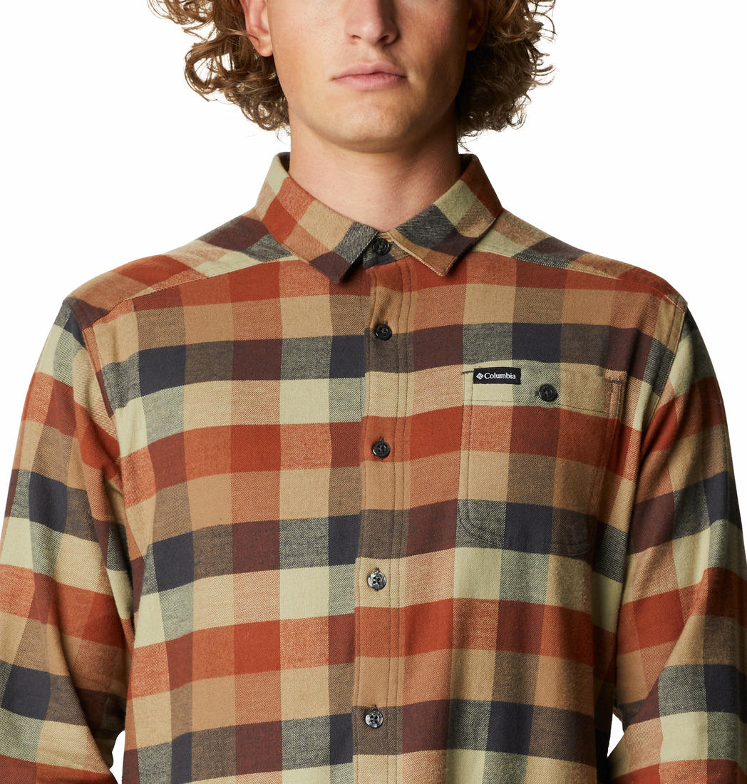 Columbia Men Brown Cornell Woods Flannel Long Sleeve Shirt