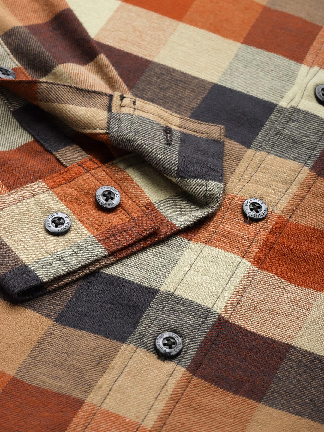 Columbia Men Brown Cornell Woods Flannel Long Sleeve Shirt