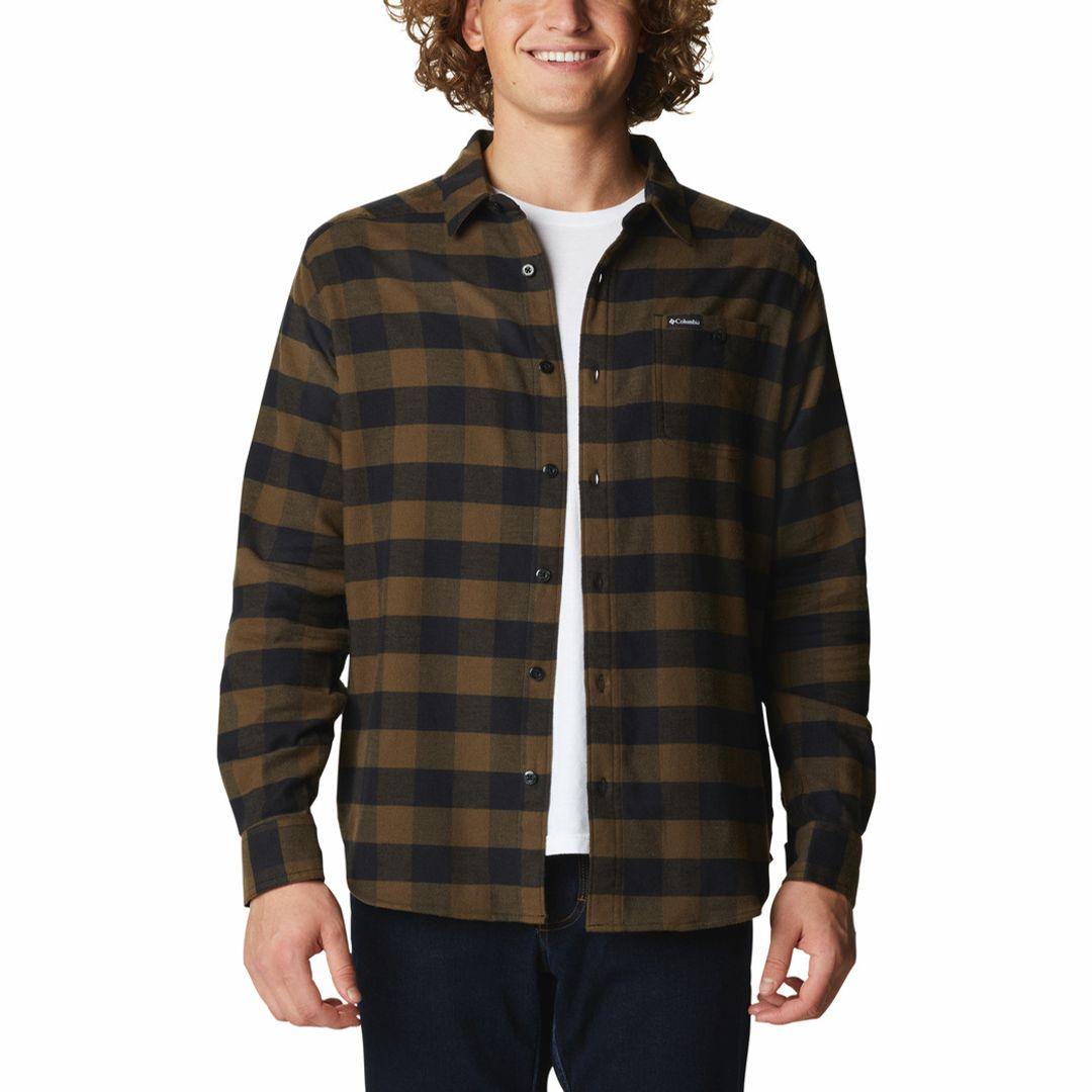 Columbia Men Green Cornell Woods Flannel Long Sleeve Shirt