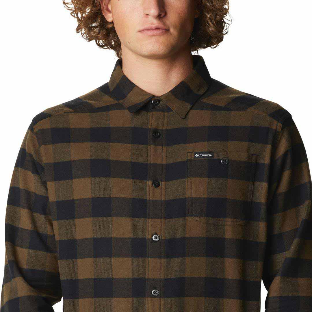 Columbia Men Green Cornell Woods Flannel Long Sleeve Shirt