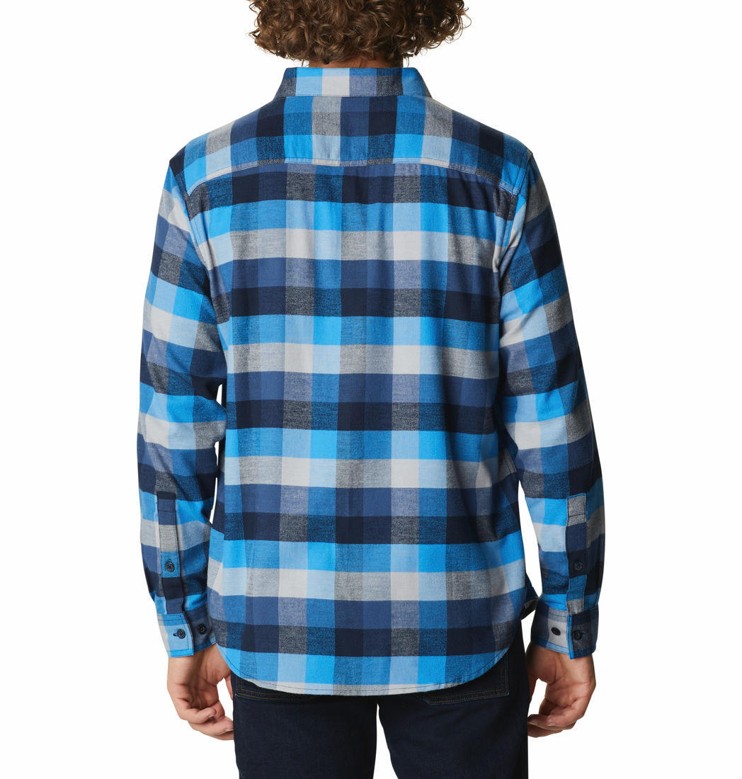 Columbia Men Navy Blue Cornell Woods Flannel Long Sleeve Shirt