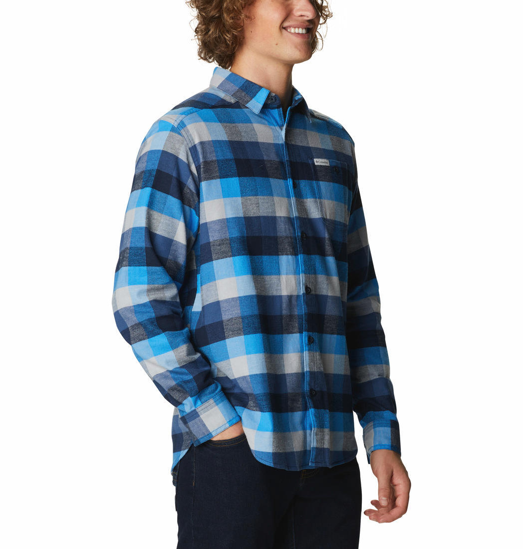 Columbia Men Navy Blue Cornell Woods Flannel Long Sleeve Shirt