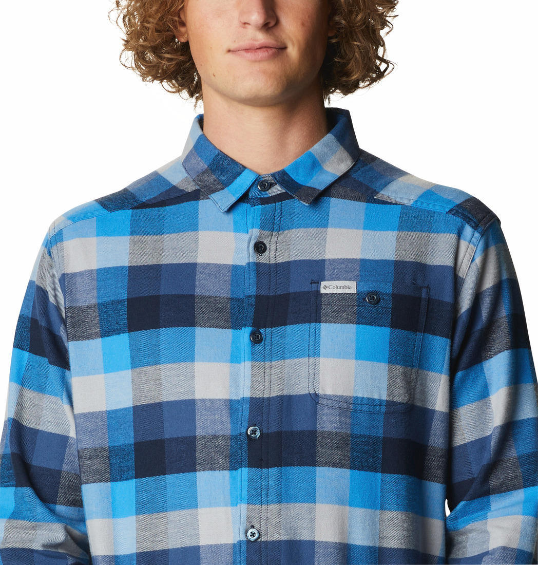 Columbia Men Navy Blue Cornell Woods Flannel Long Sleeve Shirt
