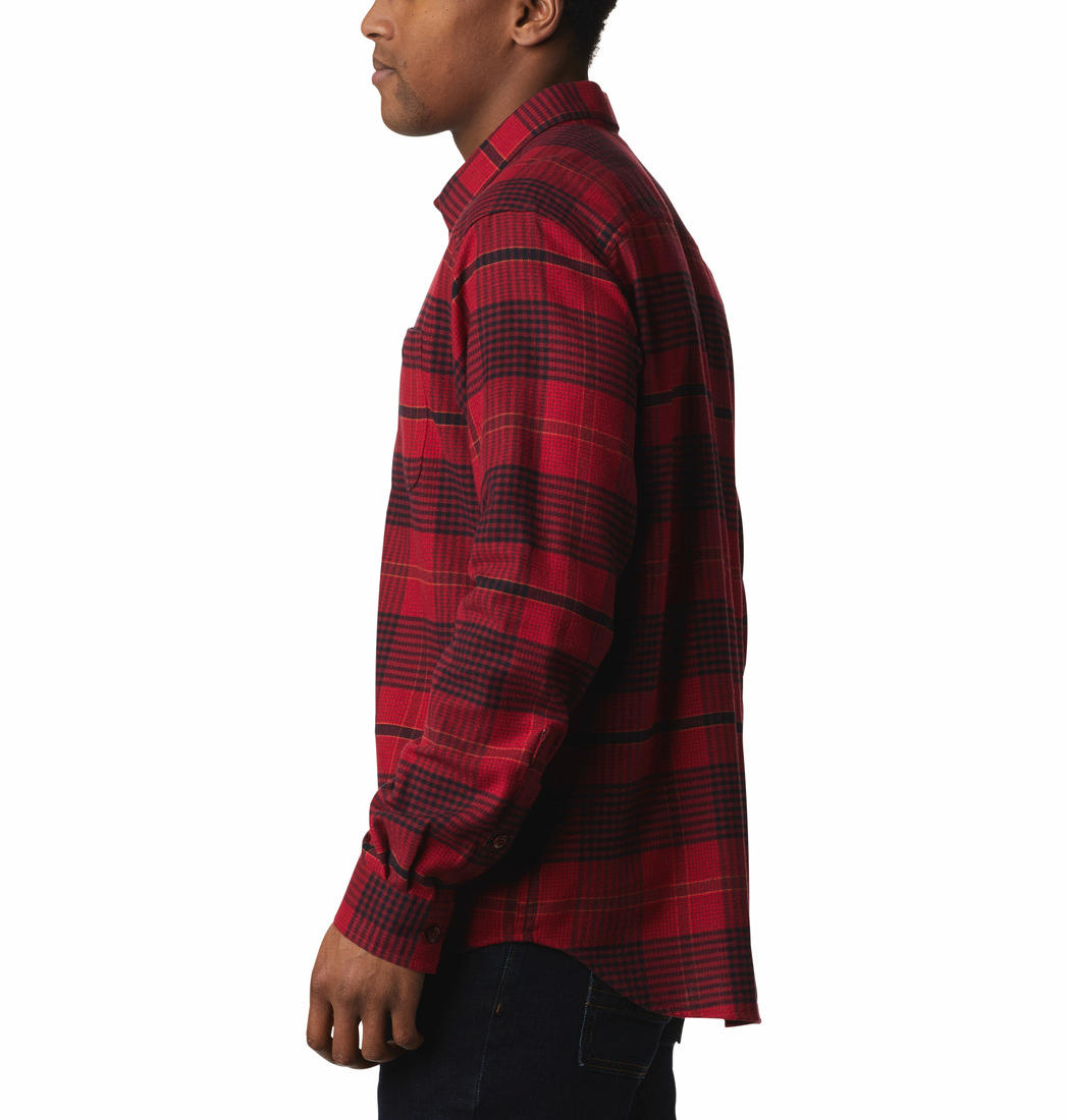 Columbia Men Red Cornell Woods Flannel Long Sleeve Shirt
