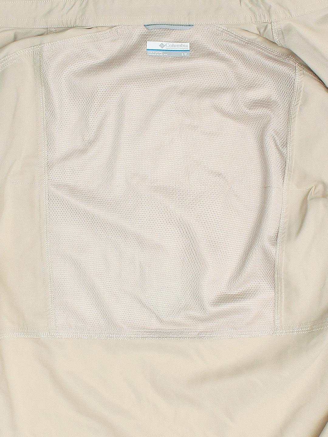 Columbia Men Beige Voyager II Long Sleeve Shirt (Sun Protection)