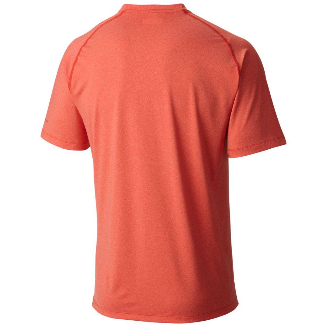 Columbia Men Orange Tuk Mountain Mens Short Sleeve Shirt (Sun Protection)