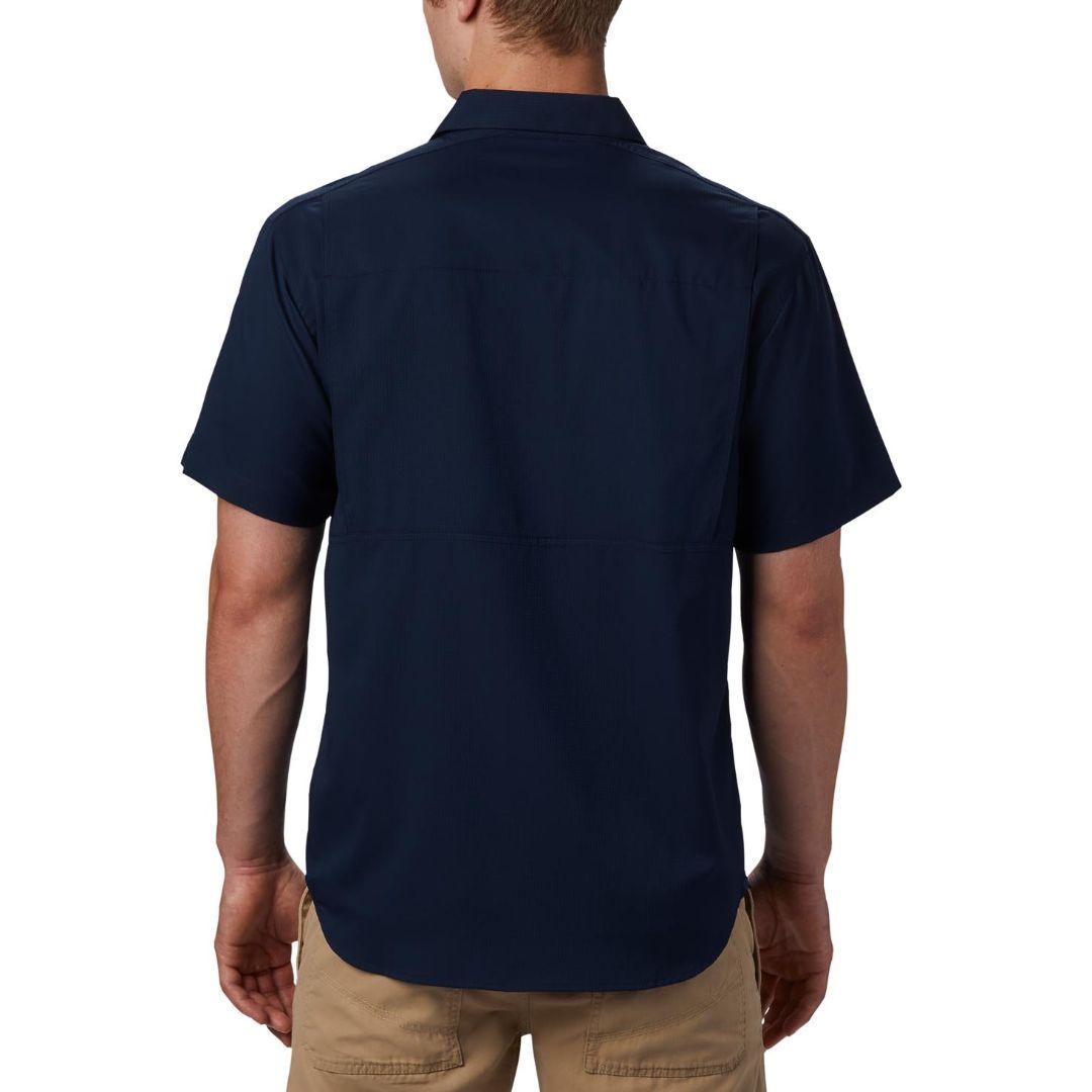 Columbia Men Blue Silver Ridge Lite Short Sleeve Shirt (Sun Protection)