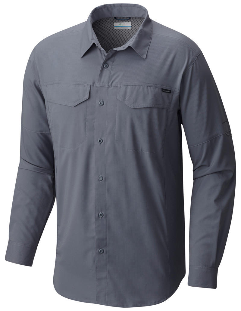 Columbia Men Grey Silver Ridge Lite Long Sleeve Shirt (Sun Protection)
