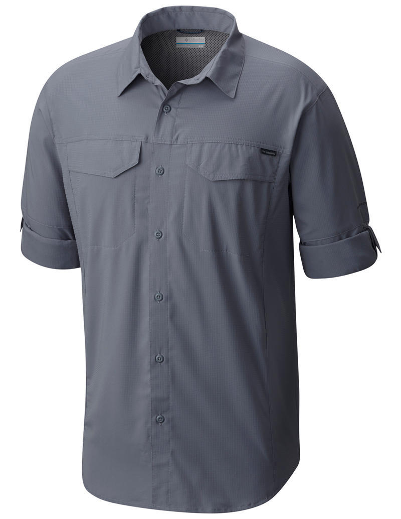 Columbia Men Grey Silver Ridge Lite Long Sleeve Shirt (Sun Protection)