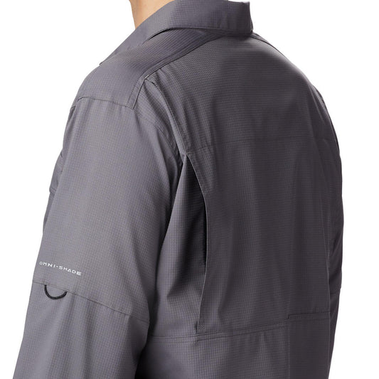 Columbia Men Grey Omni-Wick Silver Ridge Lite Long Sleeve Shirt