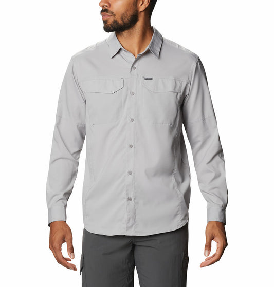 Columbia Men Grey Omni-Wick Silver Ridge Lite Long Sleeve Shirt