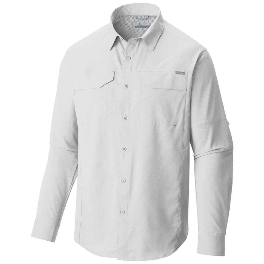 Columbia Men White Silver Ridge Lite Long Sleeve Shirt (Sun Protection)