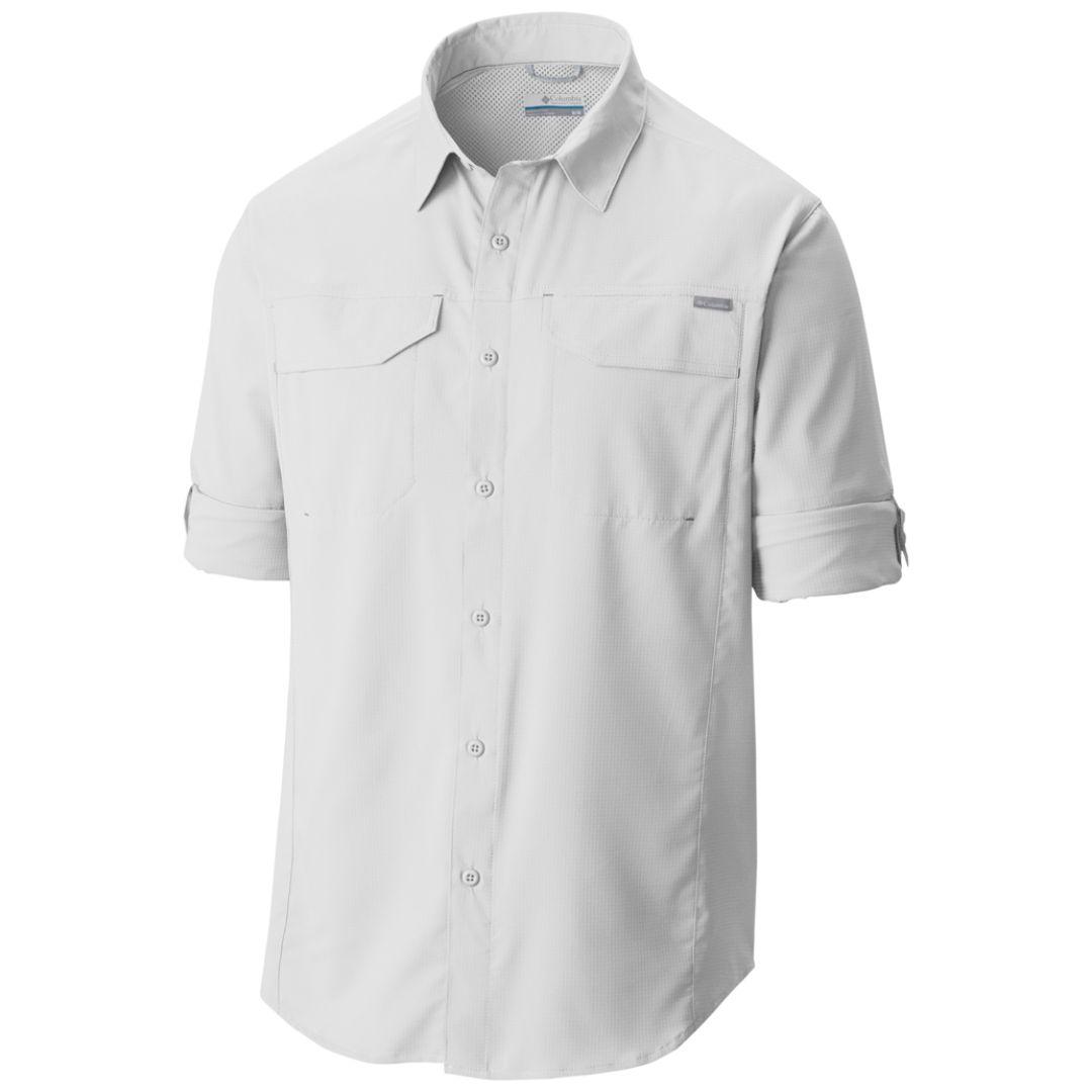 Columbia Men White Silver Ridge Lite Long Sleeve Shirt (Sun Protection)