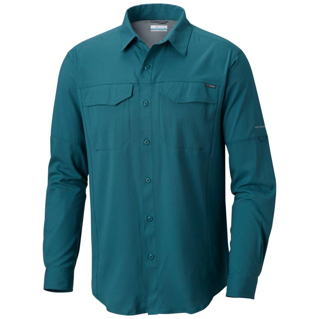 Columbia Men Green Silver Ridge Lite Long Sleeve Shirt (Sun Protection)