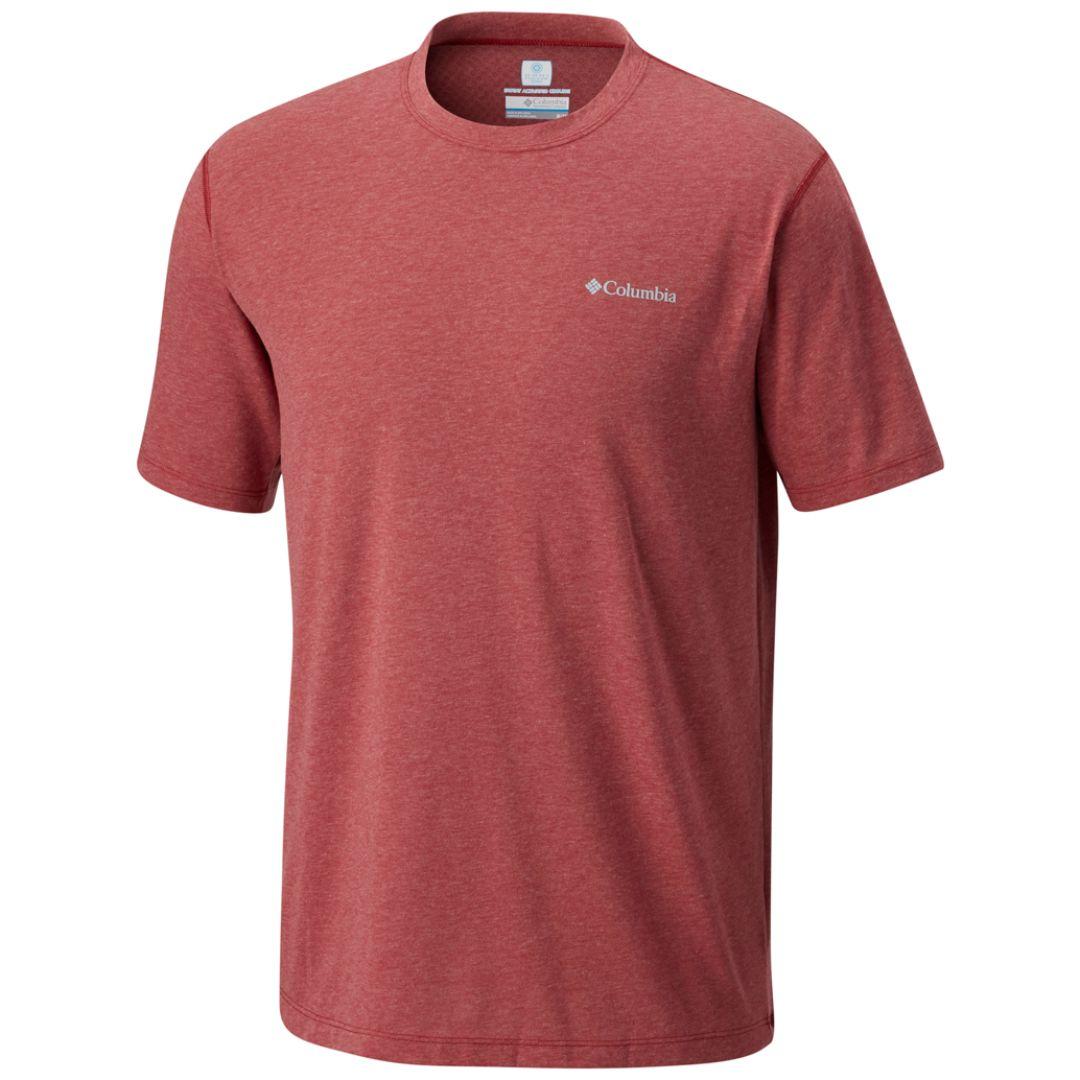 Columbia Men Red Silver Ridge Zero Short Sleeve Shirt