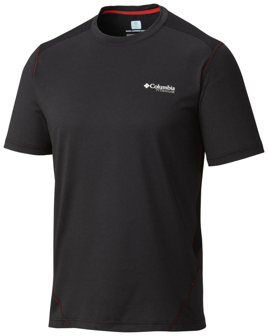 Columbia Men Black Titan Ice Mens Short Sleeve Shirt