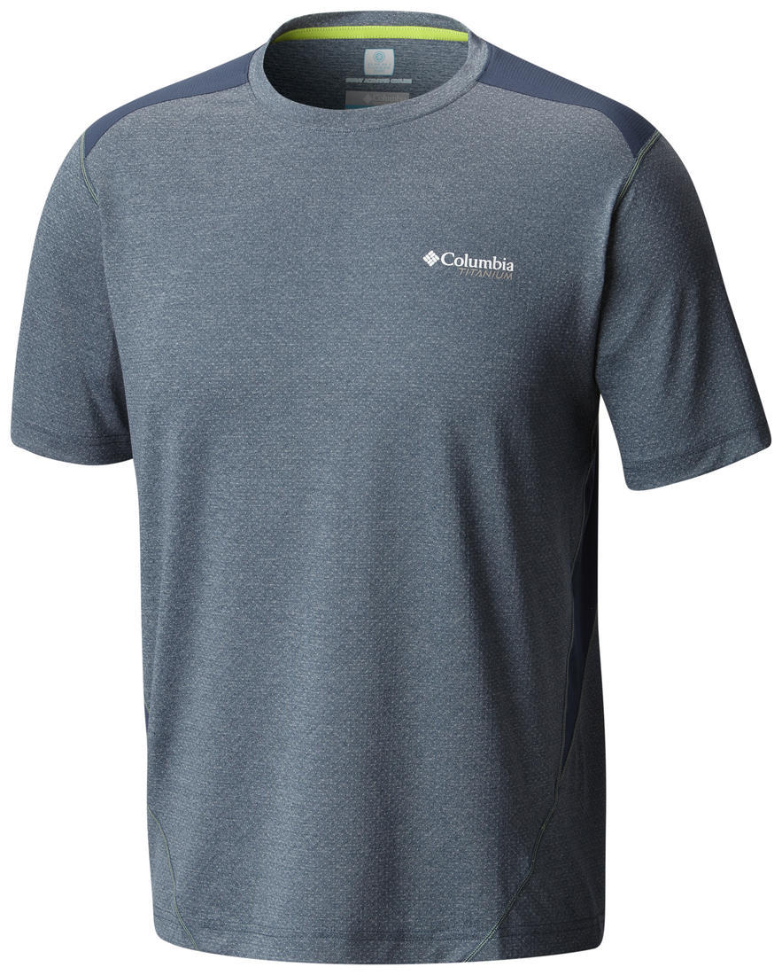 Columbia Men Blue Titan Ice Mens Short Sleeve Shirt