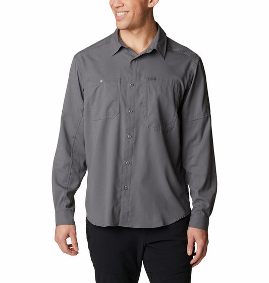 Columbia Men Grey Silver Ridge Utility Lite Long Sleeve Shirt