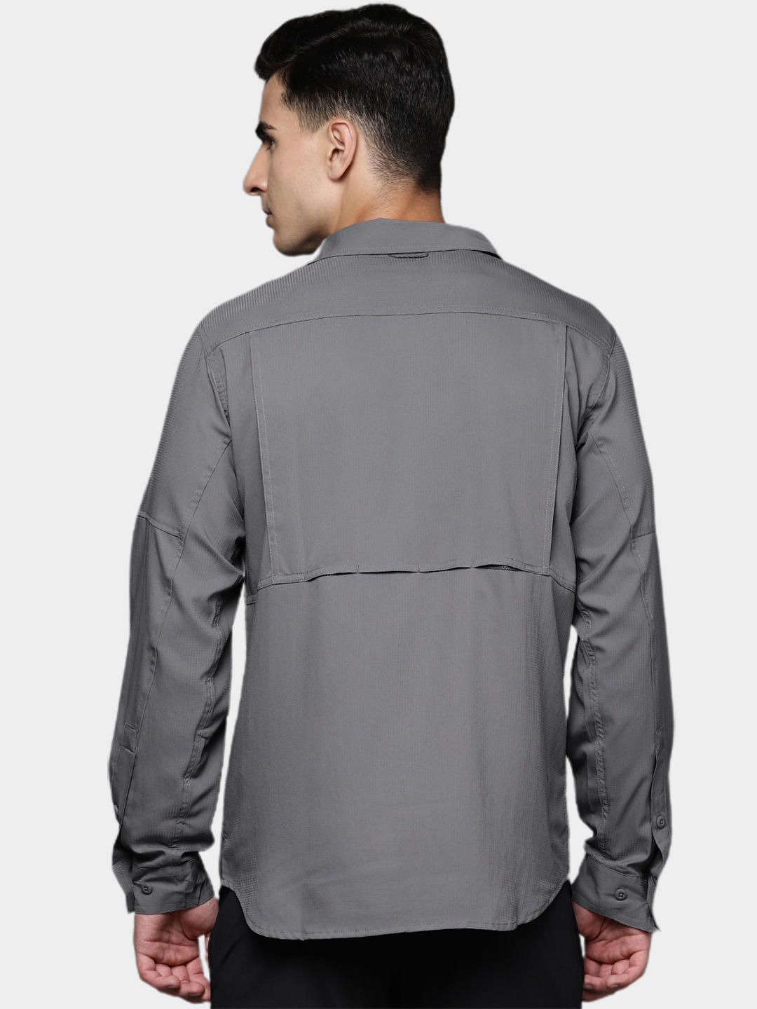 Columbia Men Grey Silver Ridge Utility Lite Long Sleeve Shirt