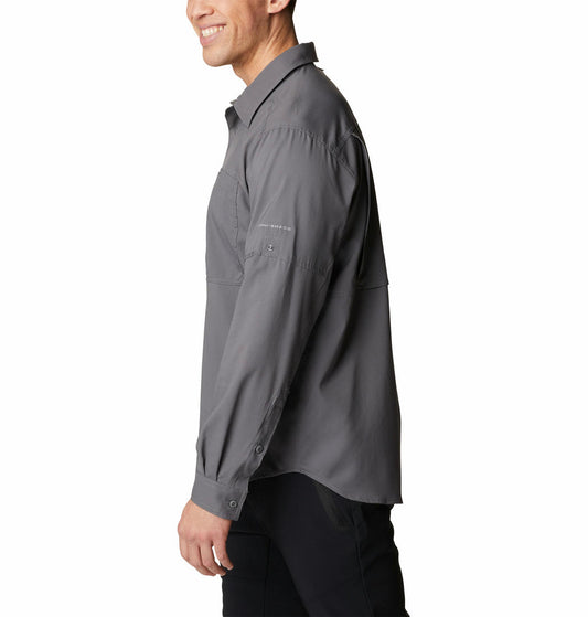 Columbia Men Grey Silver Ridge Utility Lite Long Sleeve Shirt