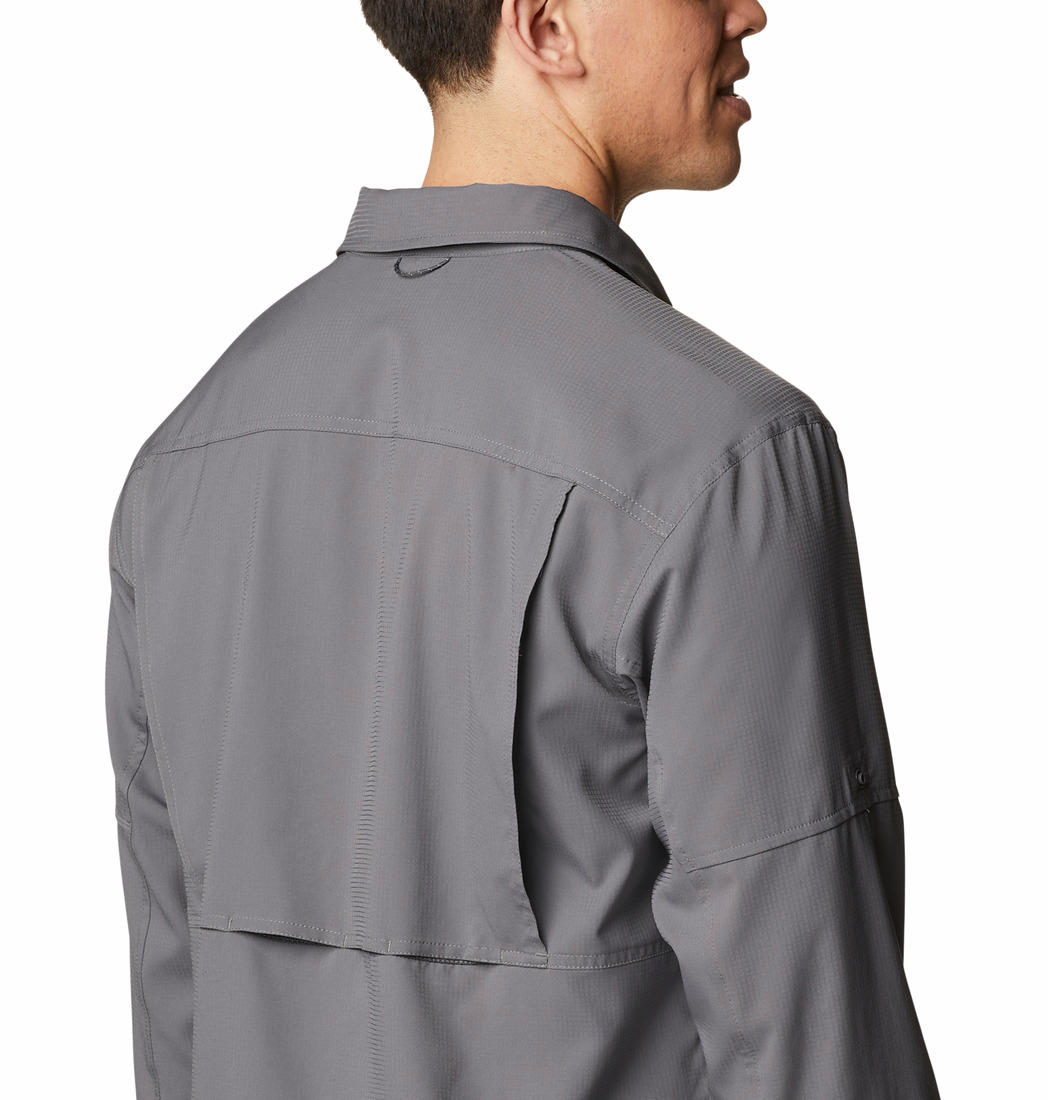Columbia Men Grey Silver Ridge Utility Lite Long Sleeve Shirt