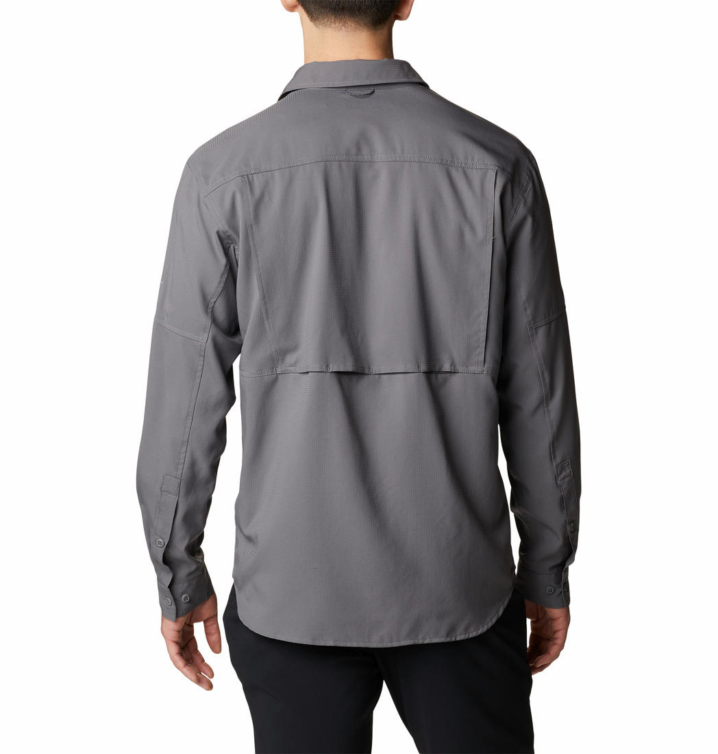 Columbia Men Grey Silver Ridge Utility Lite Long Sleeve Shirt