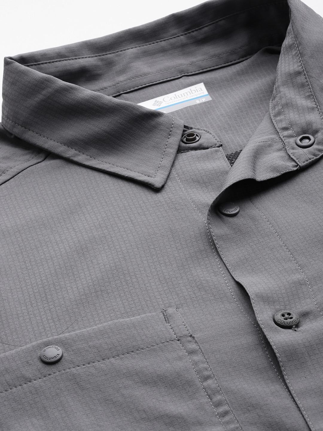 Columbia Men Grey Silver Ridge Utility Lite Long Sleeve Shirt