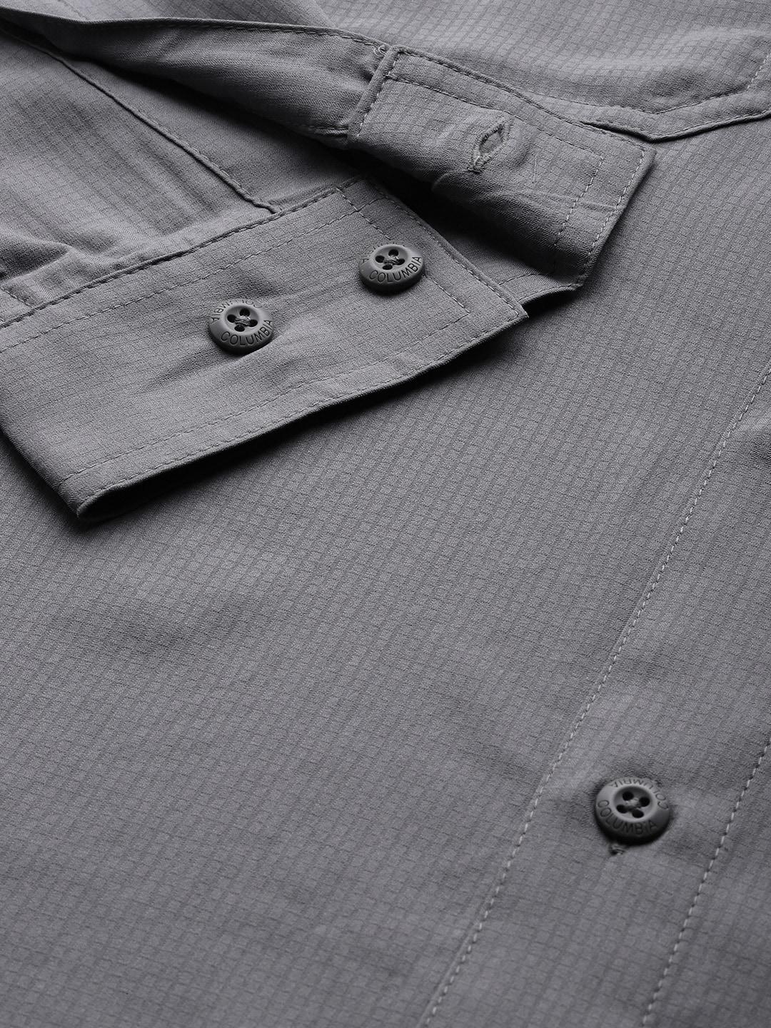 Columbia Men Grey Silver Ridge Utility Lite Long Sleeve Shirt