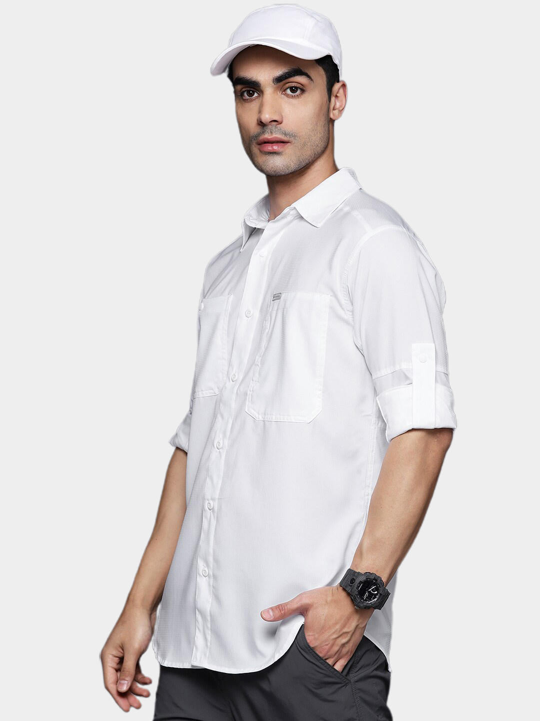 Columbia Men White Silver Ridge Utility Lite Long Sleeve Shirts