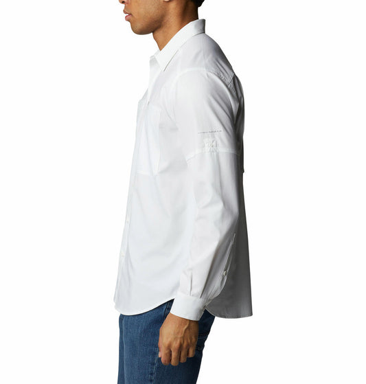 Columbia Men White Silver Ridge Utility Lite Long Sleeve Shirts