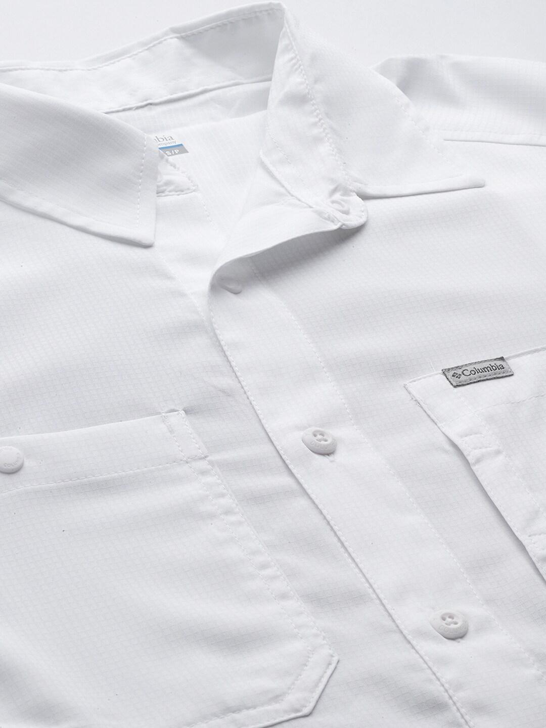 Columbia Men White Silver Ridge Utility Lite Long Sleeve Shirts