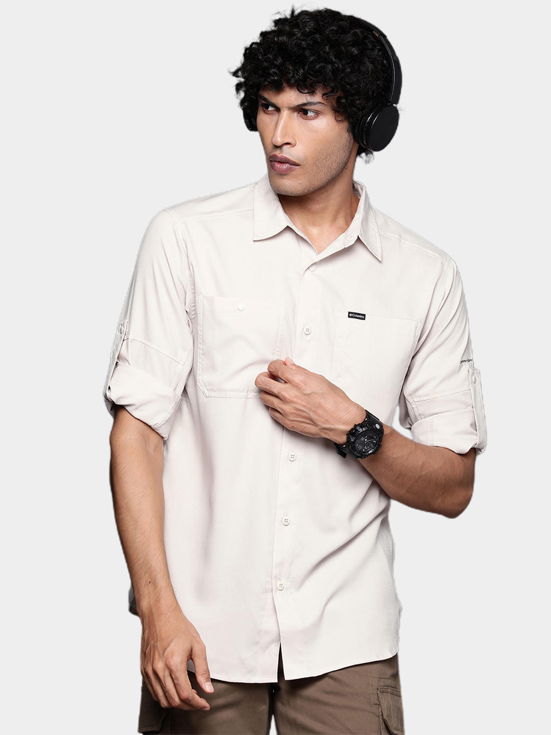 Columbia Men Brown Silver Ridge Utility Lite Long Sleeve (Sun Protection)