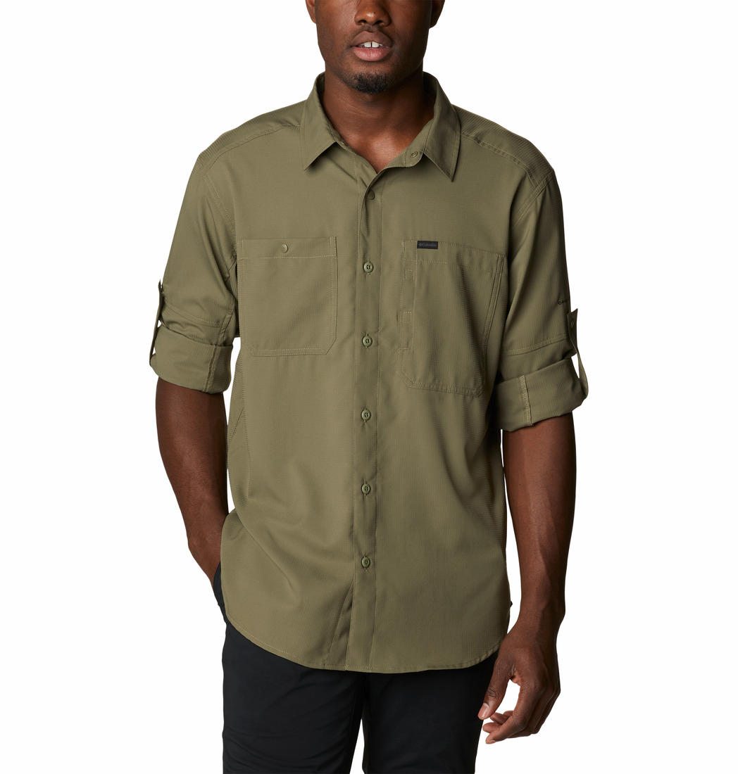 Columbia Men Olive Silver Ridge Utility Lite Long Sleeve Shirts