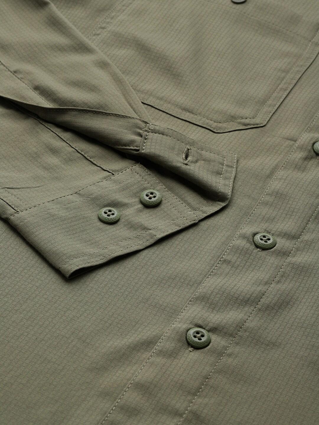 Columbia Men Olive Silver Ridge Utility Lite Long Sleeve Shirts