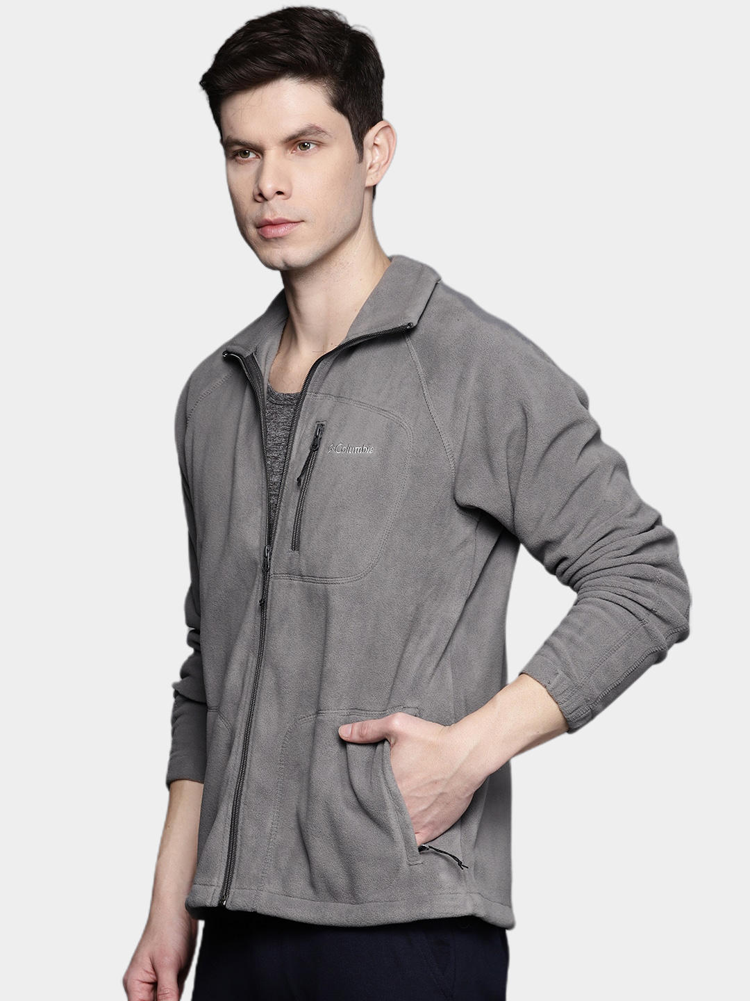 Columbia Men Grey Fast Trek II Full Zip Fleece Jacket
