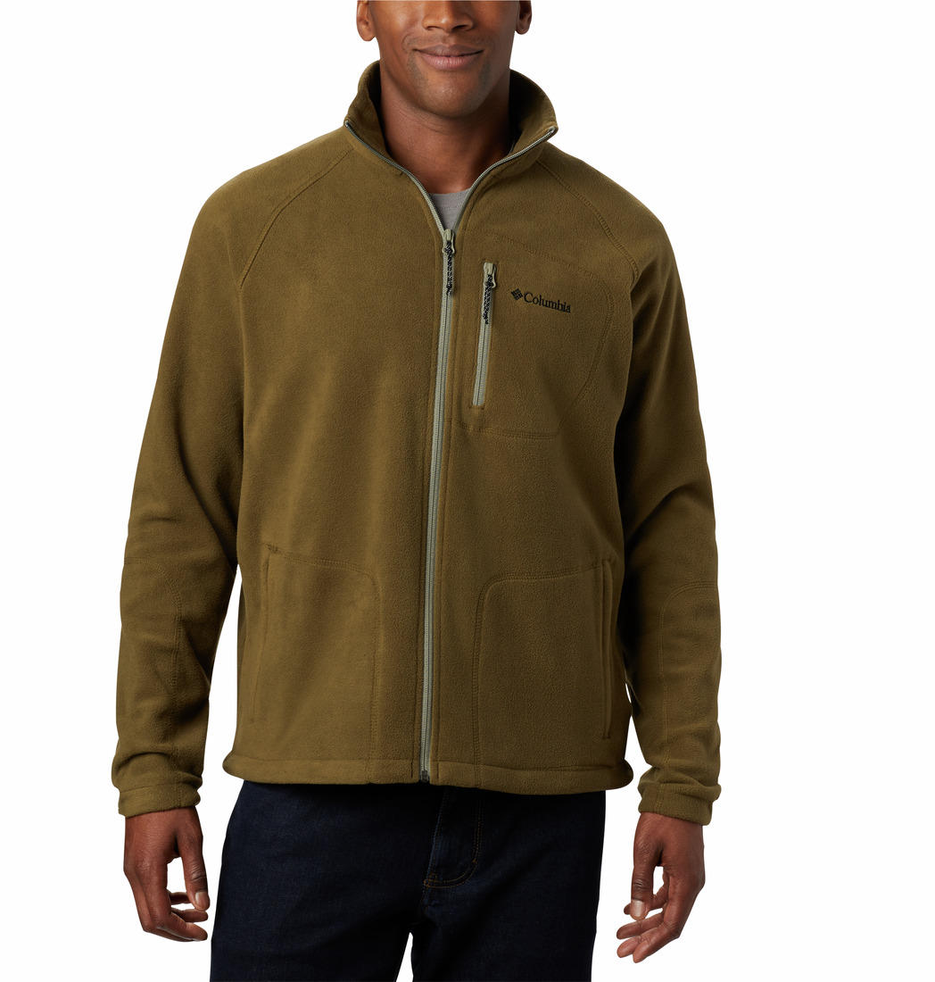 Columbia Men Olive Fast Trek II Full Zip Fleece Jacket