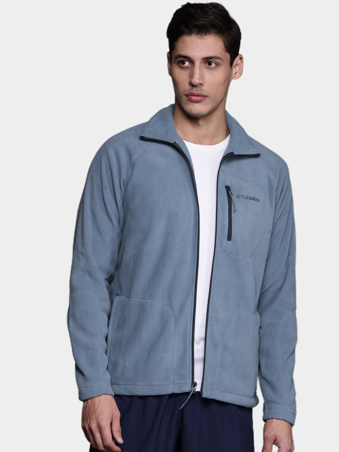 Columbia Men Blue Fast Trek II Full Zip Fleece Jacket