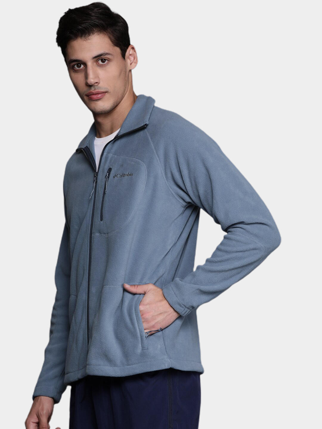 Columbia Men Blue Fast Trek II Full Zip Fleece Jacket