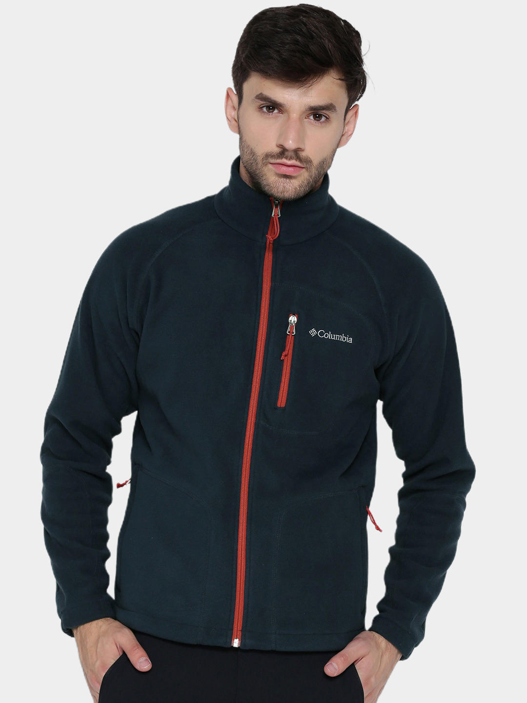 Columbia Men Navy Blue Fast Trek II Full Zip Fleece Jacket