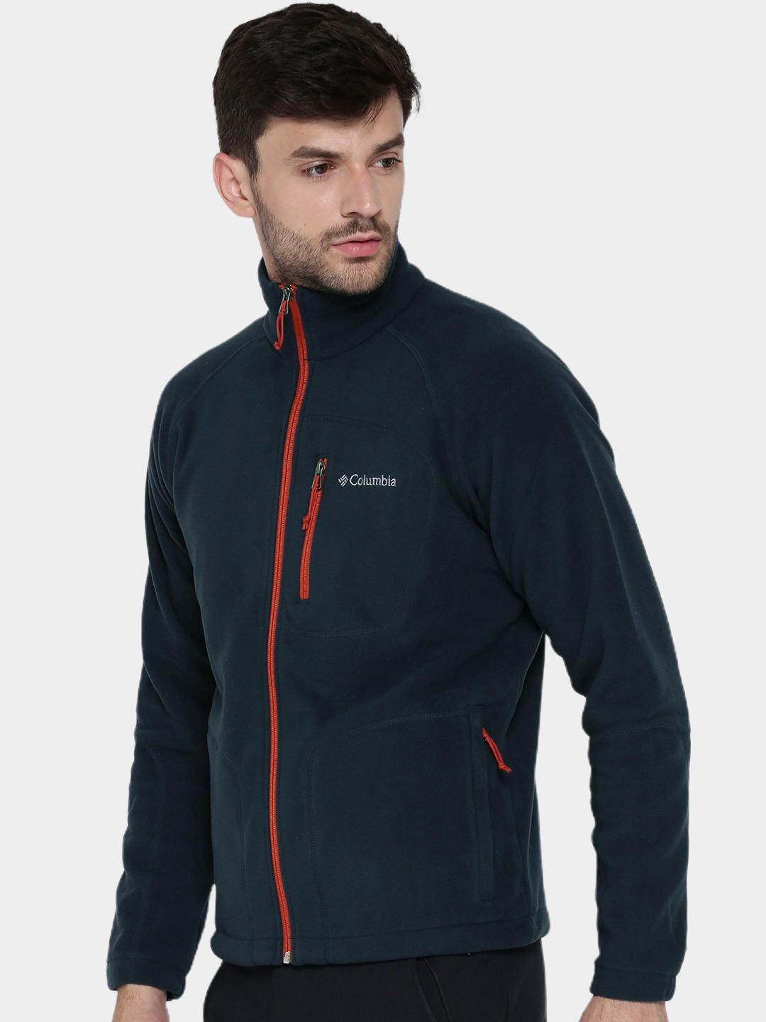 Columbia Men Navy Blue Fast Trek II Full Zip Fleece Jacket