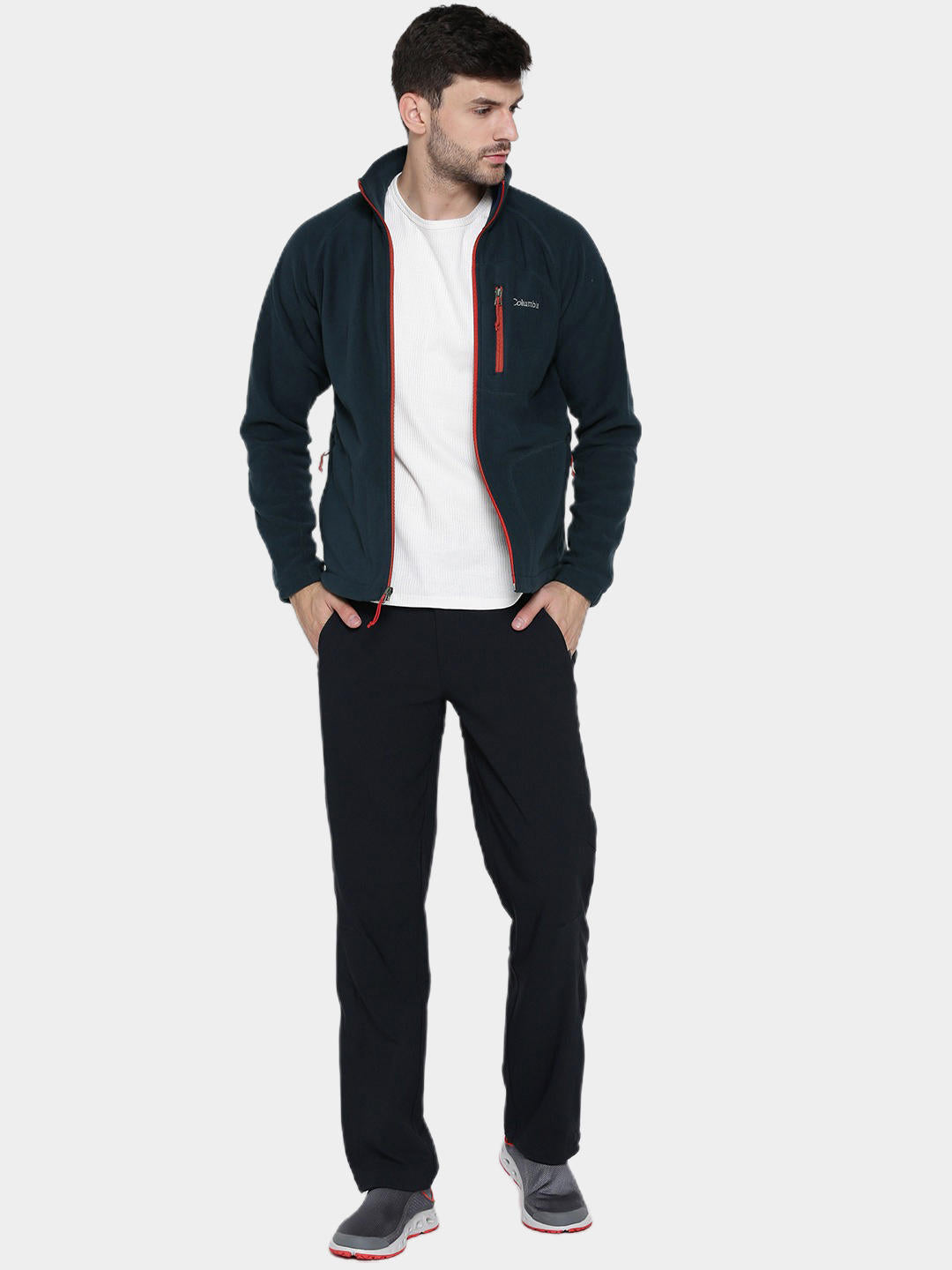 Columbia Men Navy Blue Fast Trek II Full Zip Fleece Jacket