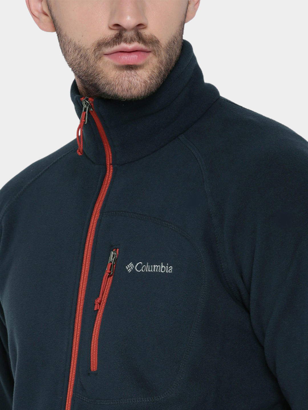 Columbia Men Navy Blue Fast Trek II Full Zip Fleece Jacket