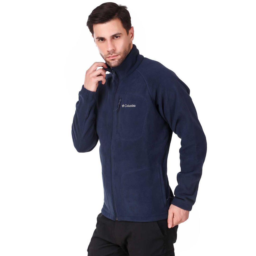 Columbia Men Navy Blue Fast Trek II Full Zip Fleece Jacket