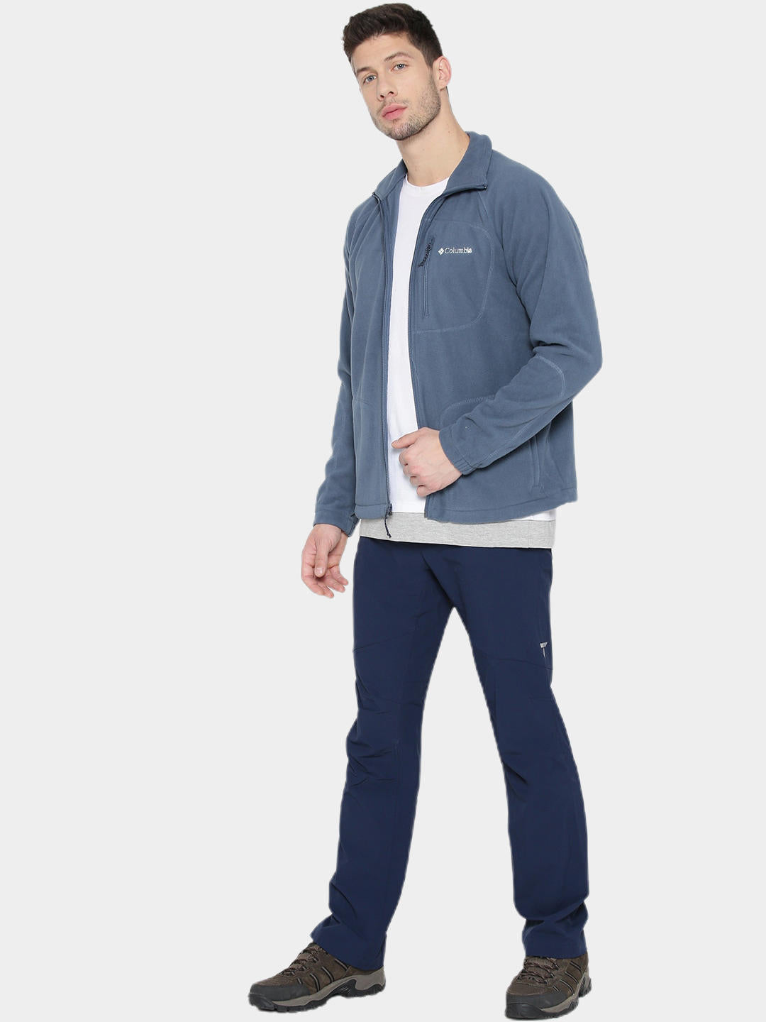 Columbia Men Navy Blue Fast Trek II Full Zip Fleece Jacket