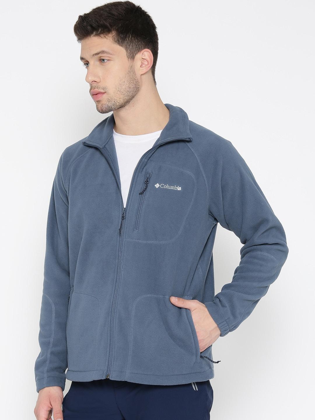 Columbia Men Navy Blue Fast Trek II Full Zip Fleece Jacket