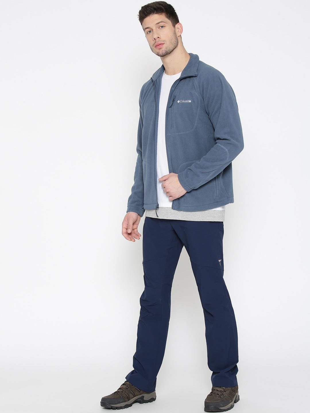 Columbia Men Navy Blue Fast Trek II Full Zip Fleece Jacket