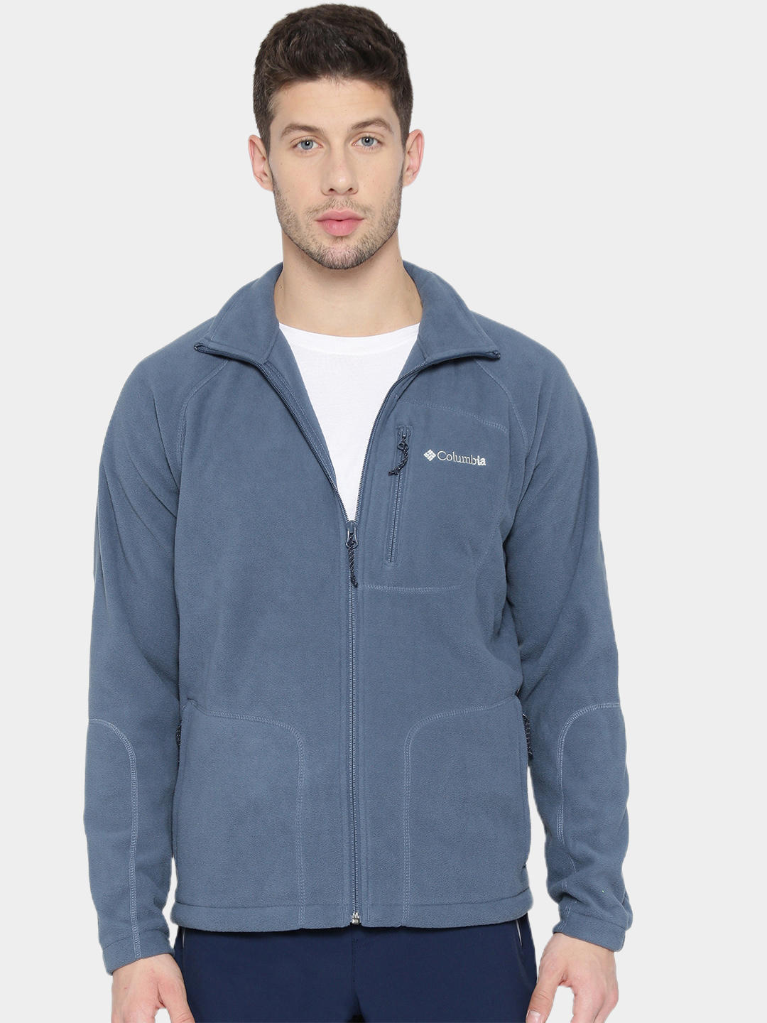 Columbia Men Navy Blue Fast Trek II Full Zip Fleece Jacket